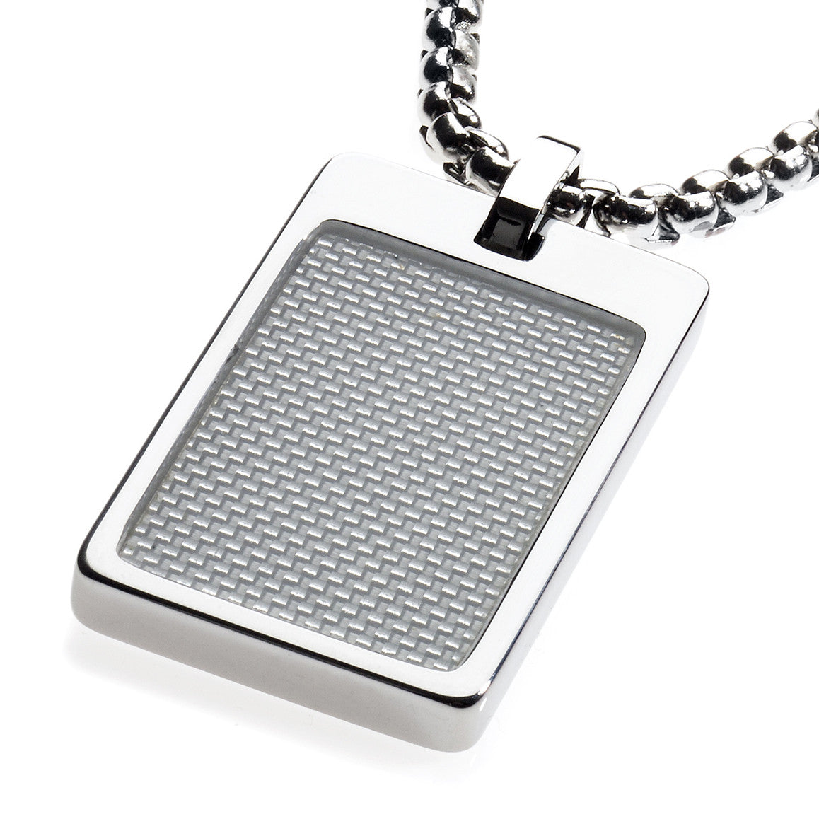●VVV● Double Peak Logo Surgical String Necklace 24FWNK109B Unique Tungsten Tag Necklace. 4mm wide Surgical Stainless