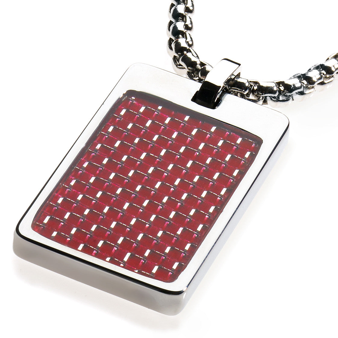●VVV● Double Peak Logo Surgical String Necklace 24FWNK109B Unique Tungsten Tag Necklace. 4mm wide Surgical Stainless