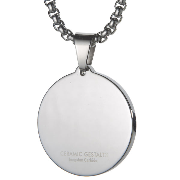 Unique Tungsten Medallion Necklace. Stainless Steel Celtic Cross Inlay with 18kt Gold Plating.
