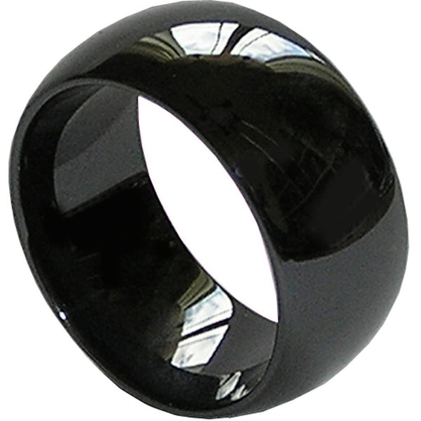 GESTALT® Black Ceramic Ring - 10mm width. Domed & Polished Design.